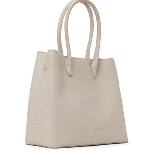 Matt & Nat Krista Vegan Satchel Bag Cream/Taupe Detachable Strap
